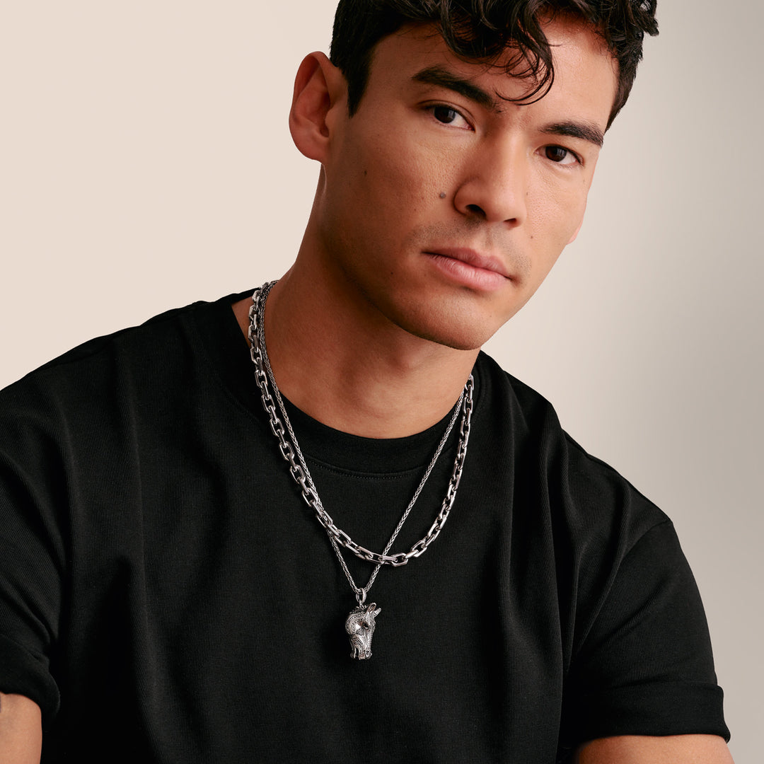 Narrow Braided Necklace Wild Horses