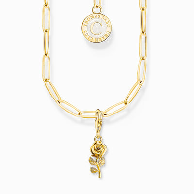 Charm Set: Rose Necklace with Gold-Plated Necklace