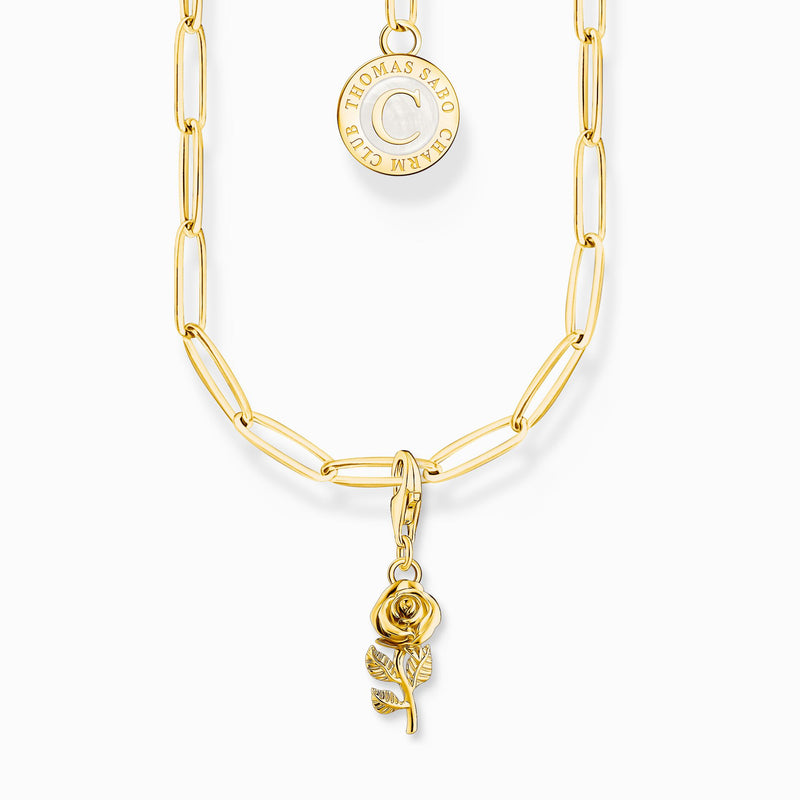 Charm Set: Rose Necklace with Gold-Plated Necklace
