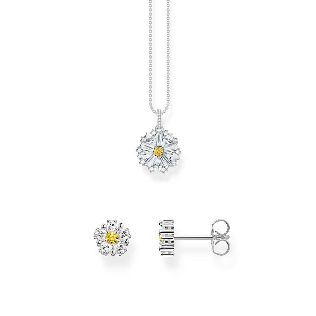 Daisy Pendant Necklace &amp; Earrings Set