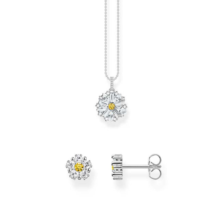 Daisy Pendant Necklace &amp; Earrings Set