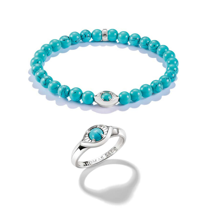 Turquoise Eye Bracelet &amp; Ring Set
