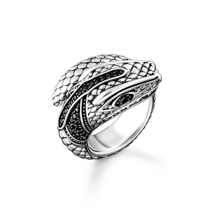 Snake Head ring with black stones | THOMAS SABO Australia