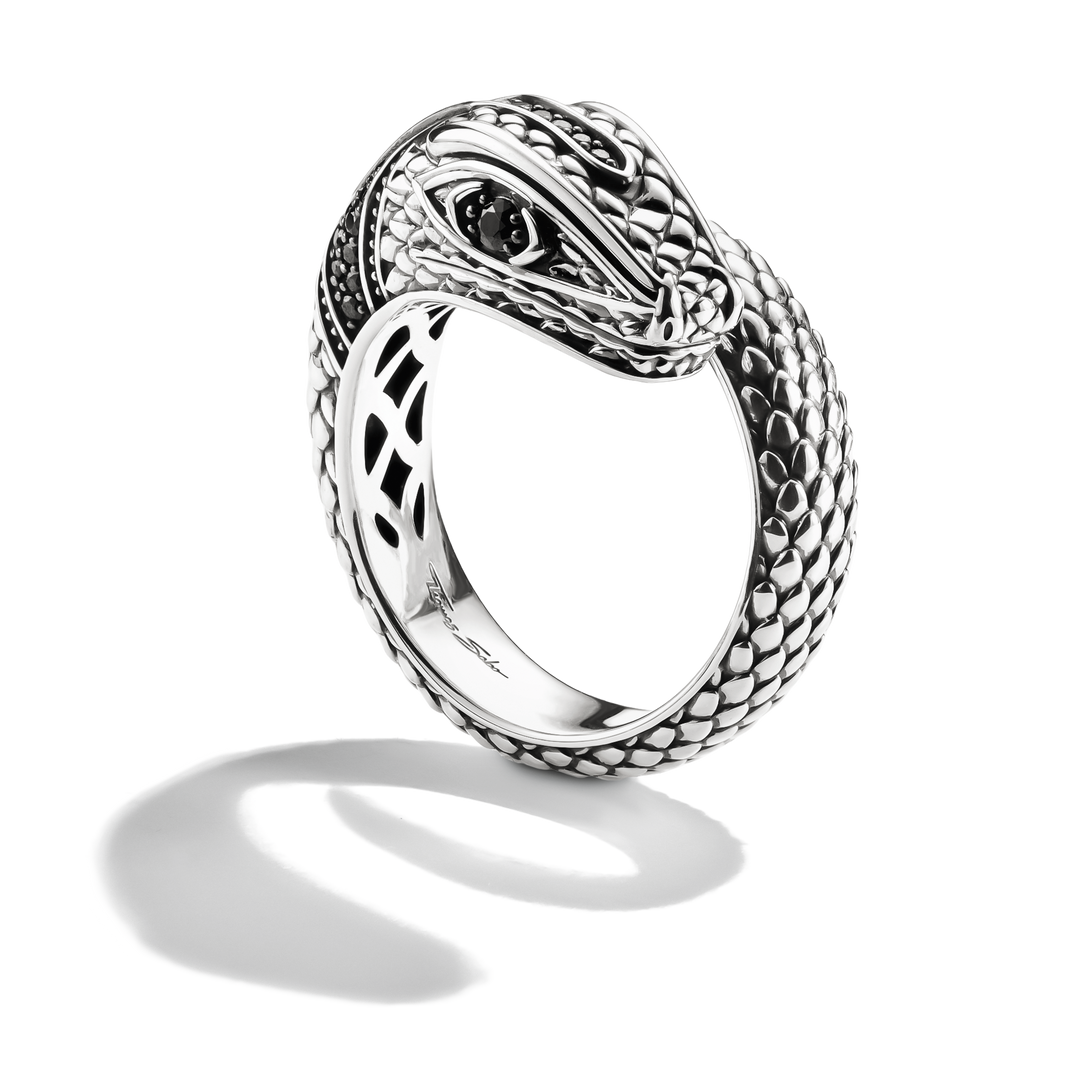 Snake Head ring with black stones | THOMAS SABO Australia
