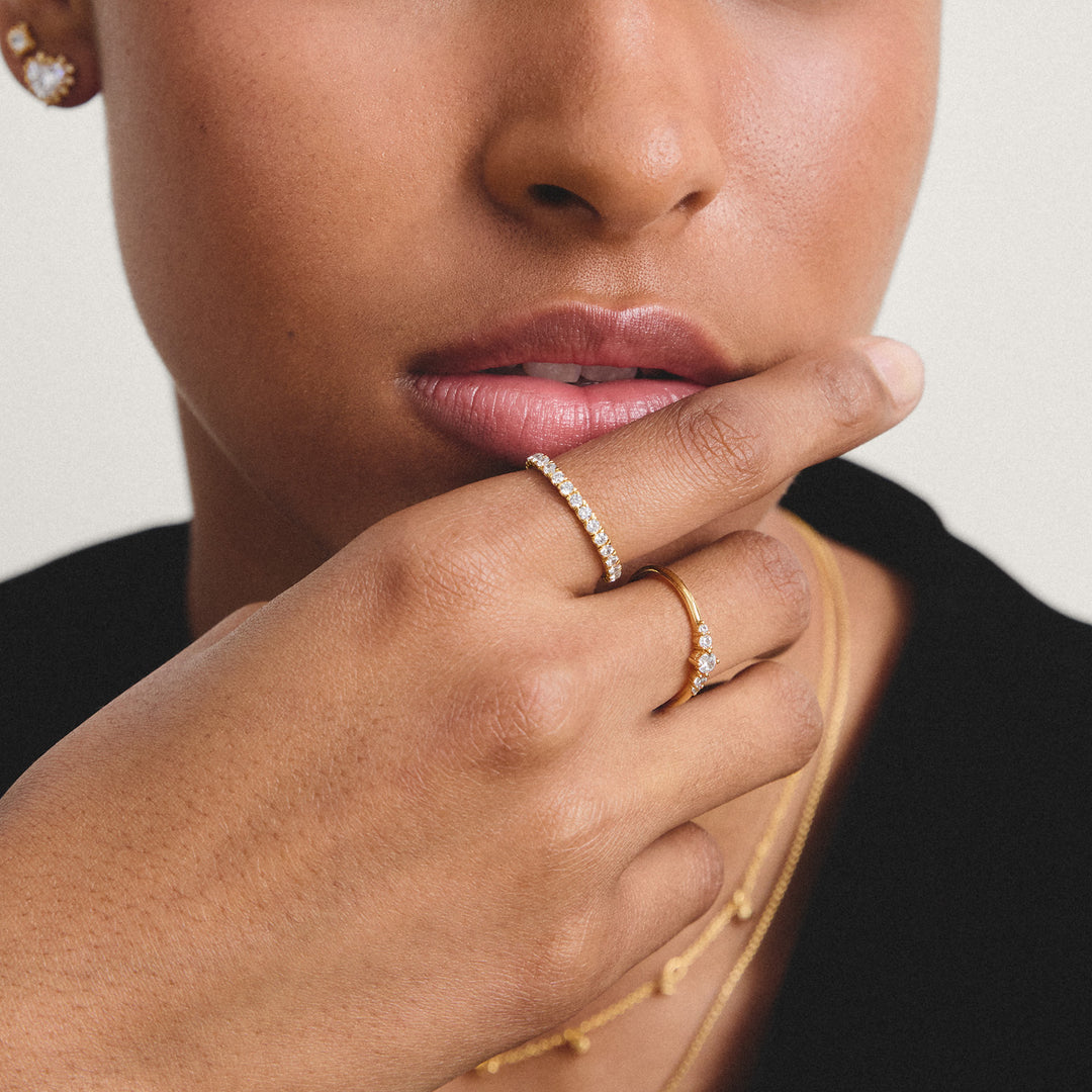 Ring with zirconia stones