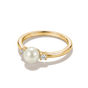 Ring pearl with zirconia