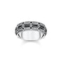Ring wide crocodile shell with stones silver blackened | THOMAS SABO Australia