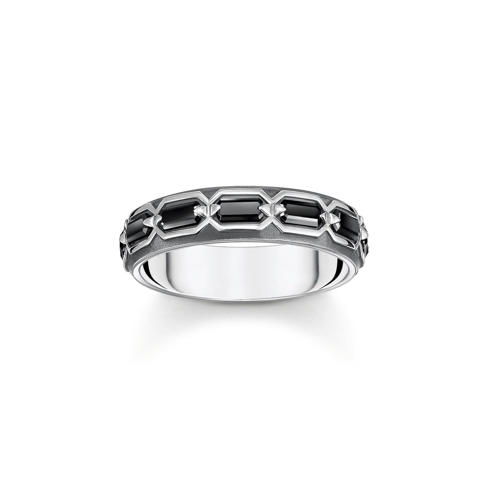Ring crocodile shell with stones silver blackened | THOMAS SABO Australia