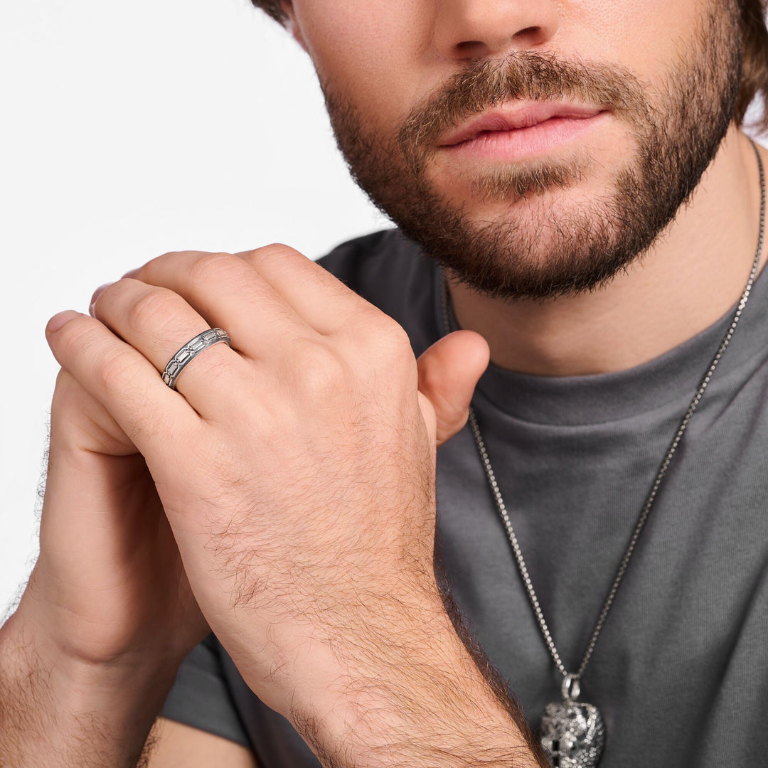 Ring crocodile shell silver blackened | THOMAS SABO Australia