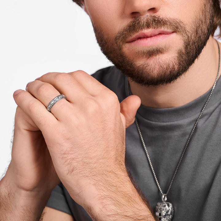 Ring crocodile shell silver blackened | THOMAS SABO Australia