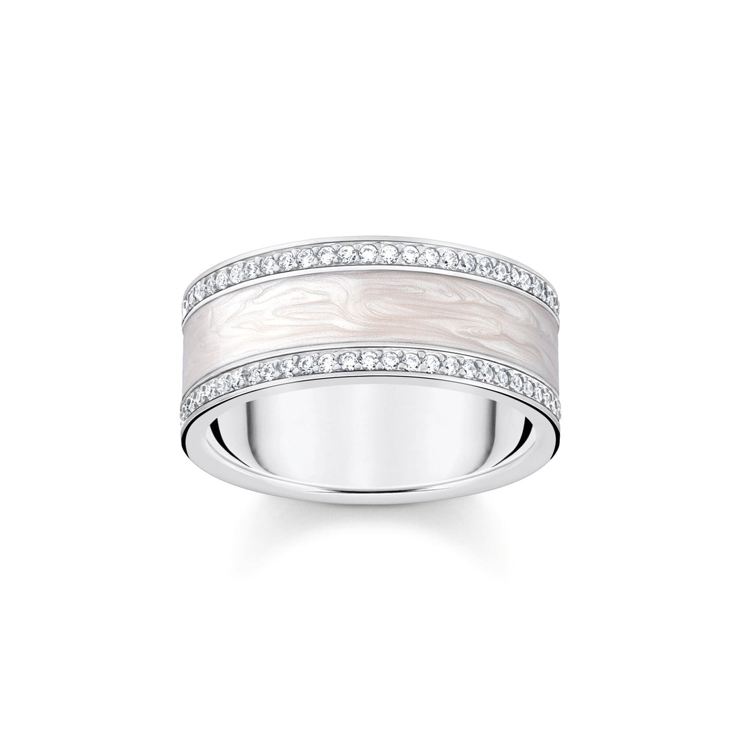 Band ring with cold enamel and stones | THOMAS SABO Australia