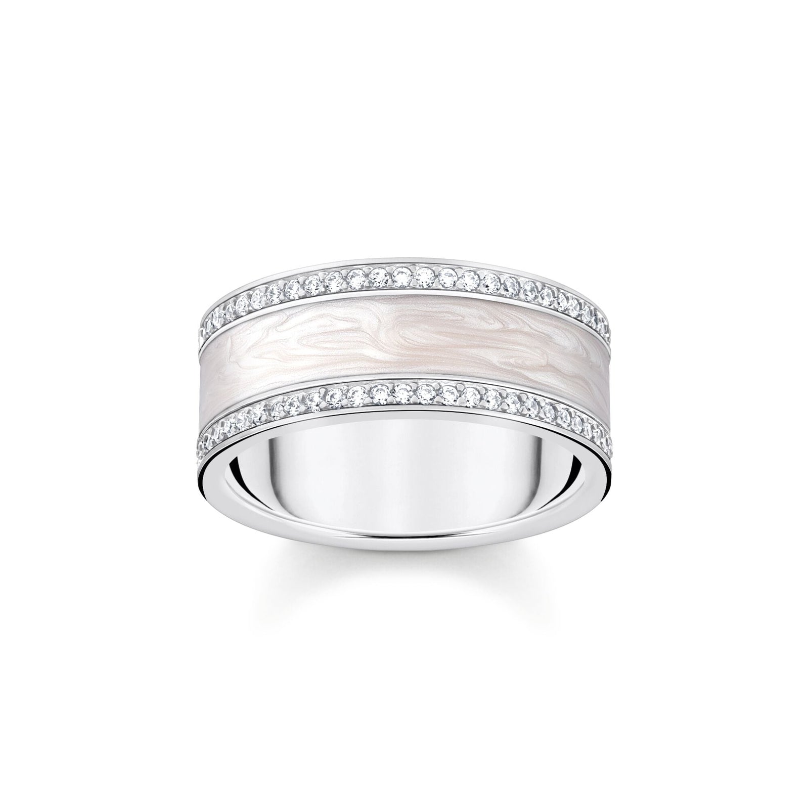 Band ring with cold enamel and stones | THOMAS SABO Australia