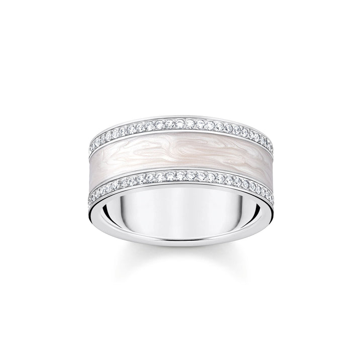 Band ring with cold enamel and stones | THOMAS SABO Australia