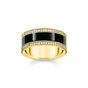 Band ring with black cold enamel and zirconia | THOMAS SABO Australia