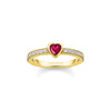 Solitaire ring with red heart-shaped stone | THOMAS SABO Australia