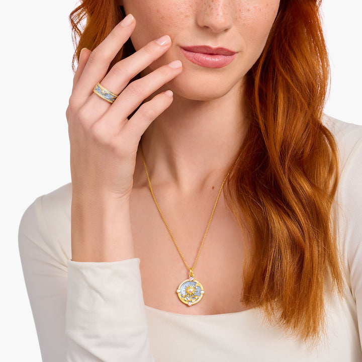 Band ring with blue cold enamel and cosmic symbols | THOMAS SABO Australia