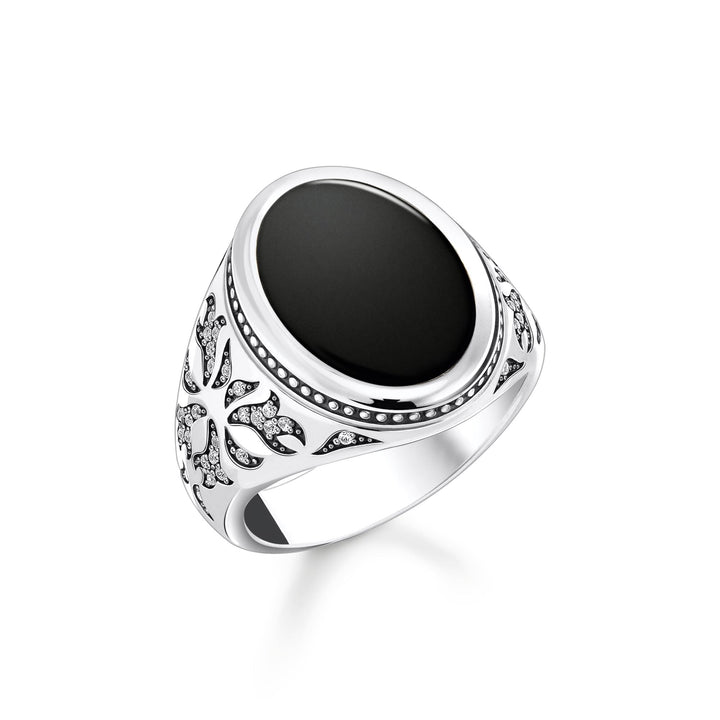 Rebel Wolf ring with onyx | THOMAS SABO Australia