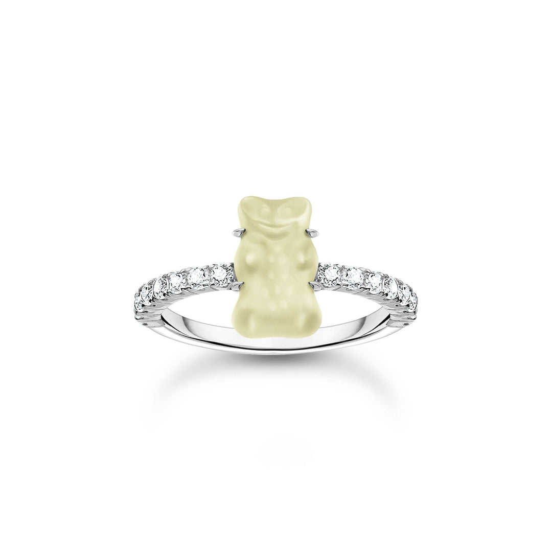 THOMAS SABO x HARIBO: Silver Ring with Pineapple White Mini Goldbear  | THOMAS SABO Australia