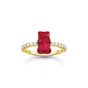 THOMAS SABO x HARIBO: Gold-plated Ring with Blueberry Blue & Strawberry Red Goldbear  | THOMAS SABO Australia