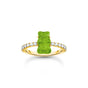 THOMAS SABO x HARIBO: Gold-plated Ring with Blueberry Blue & Apple Green Goldbear  | THOMAS SABO Australia