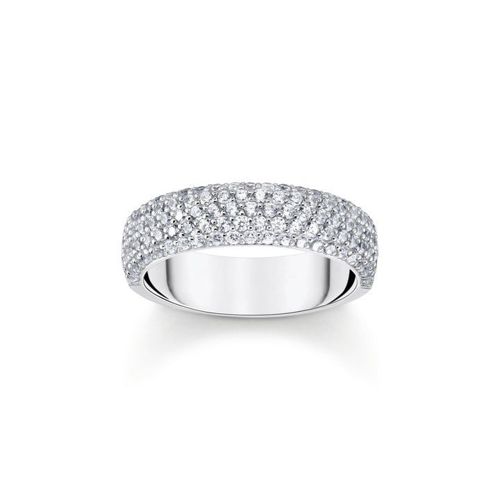 Band ring with white zirconia and engraving | THOMAS SABO Australia