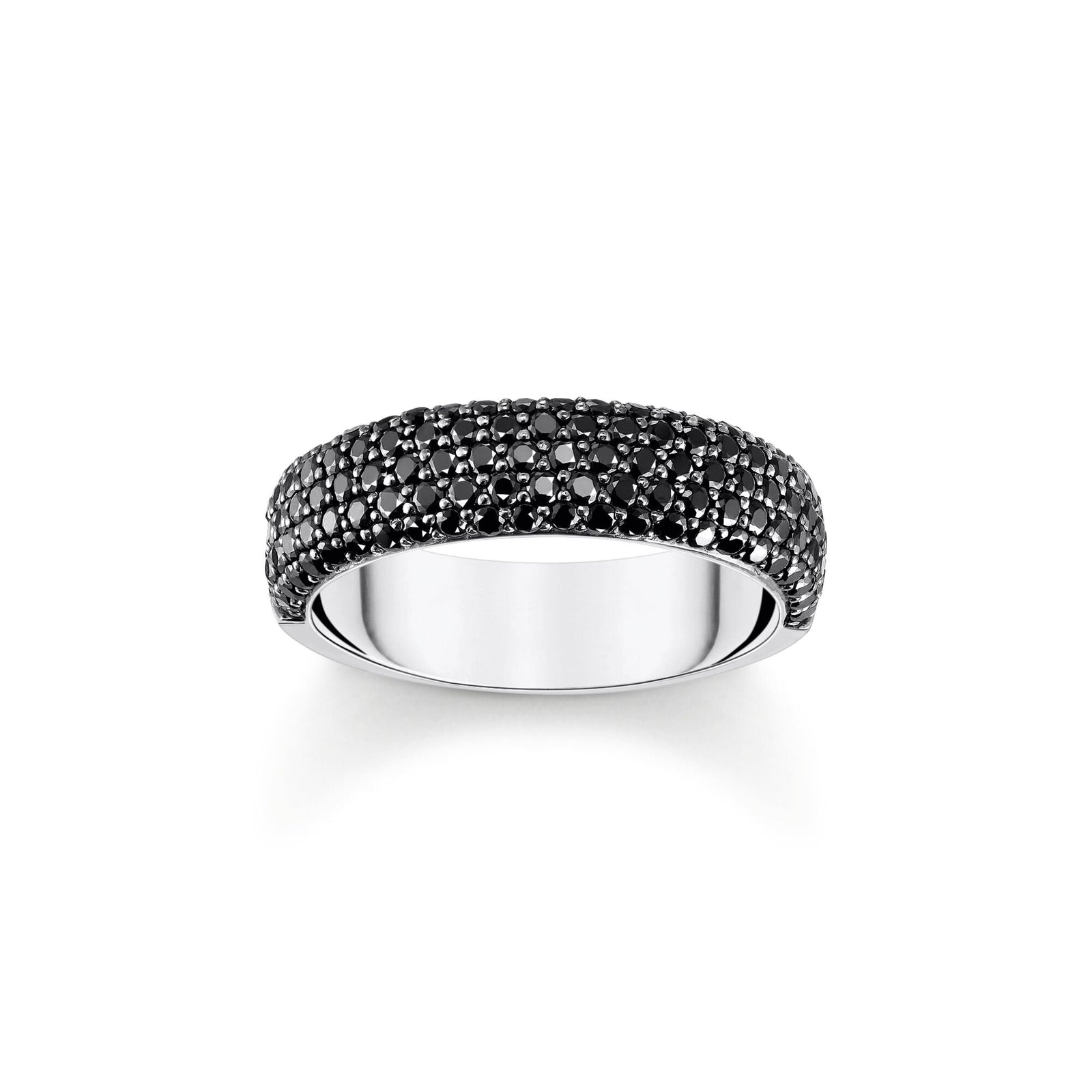 Band ring with black zirconia and engraving | THOMAS SABO Australia