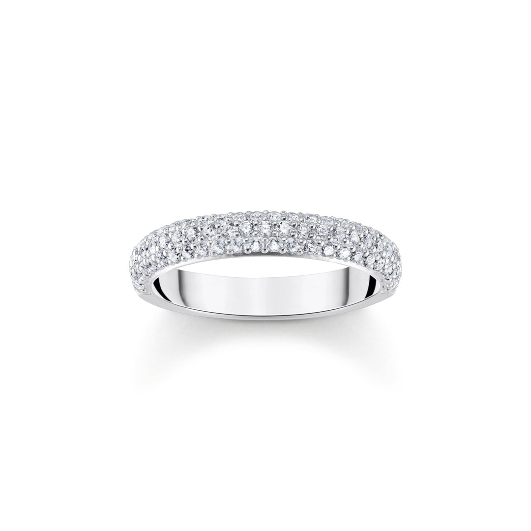 Band ring with white zirconia and engraving | THOMAS SABO Australia