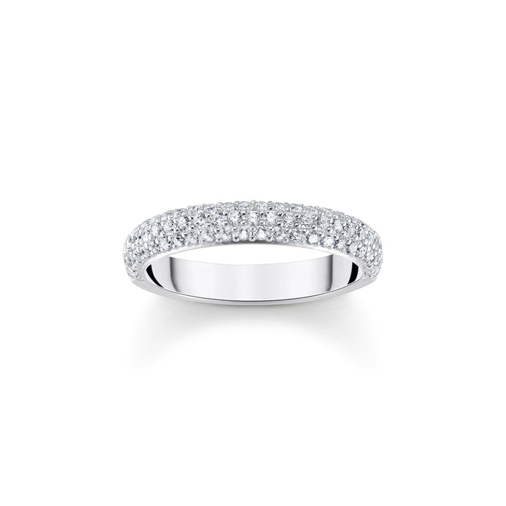 Band ring with white zirconia and engraving | THOMAS SABO Australia