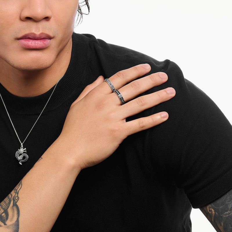 Band ring with black zirconia  | THOMAS SABO Australia