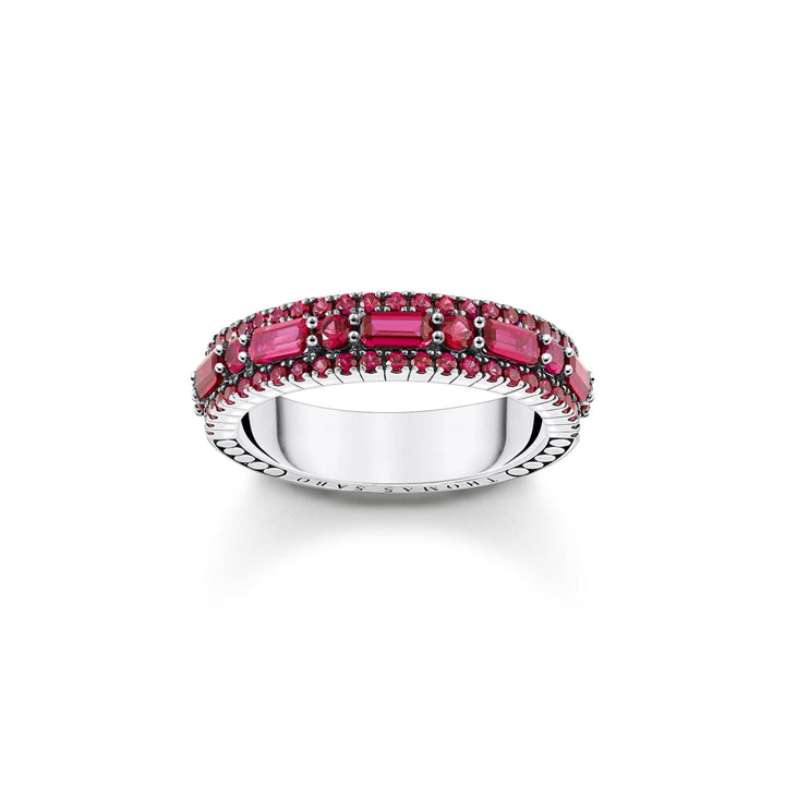 Ring with ruby red stones  | THOMAS SABO Australia