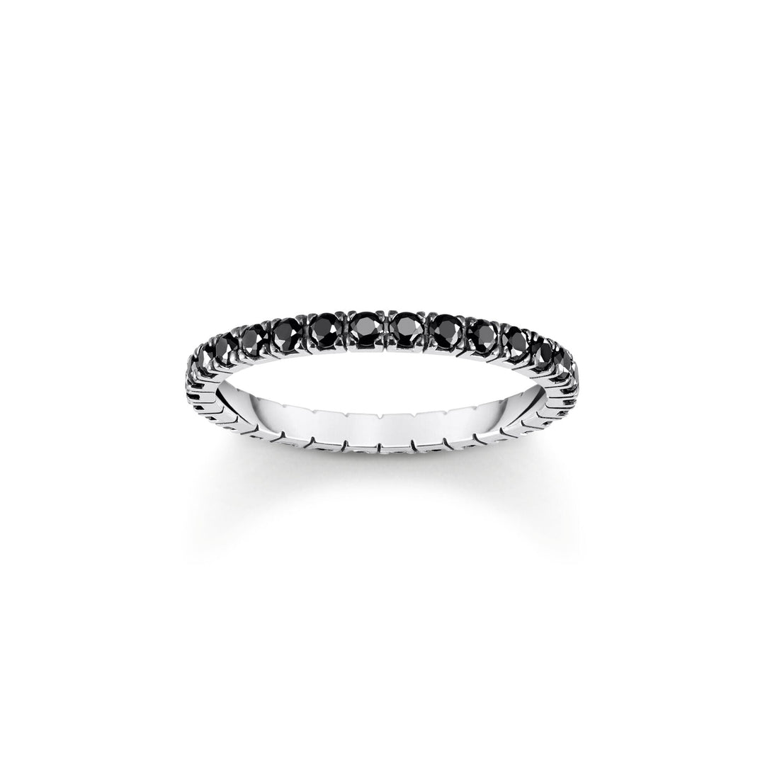 Ring in delicate design with black zirconia | THOMAS SABO Australia