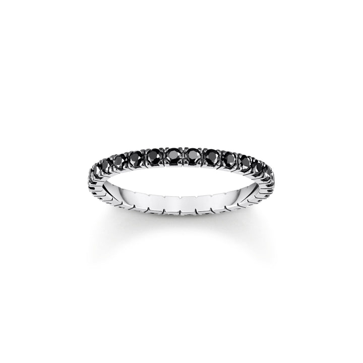 Ring in delicate design with black zirconia | THOMAS SABO Australia