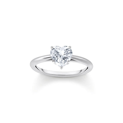 Ring with white, heart-shaped zirconia | THOMAS SABO Australia