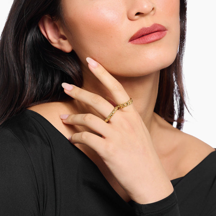 Box chain ring gold-plated