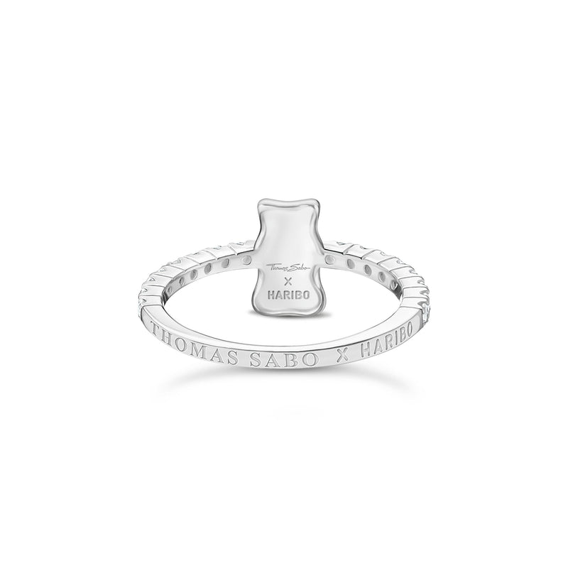 Ring with Silver HARIBO goldbear and zirconia