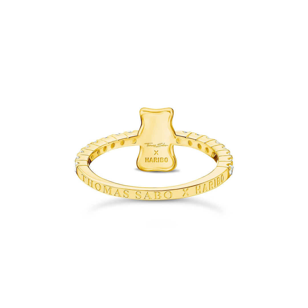 Ring with Gold HARIBO goldbear and zirconia