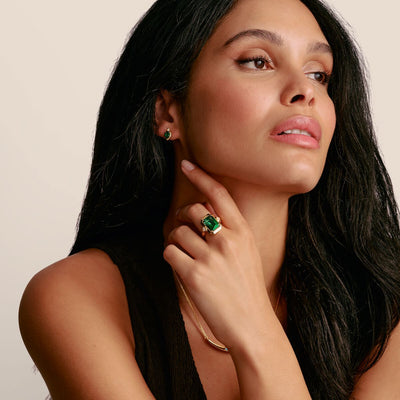 Ring with Green Zirconia Stone Elyndra