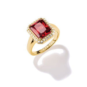 Ring with Red Octagon Stone | THOMAS SABO Australia