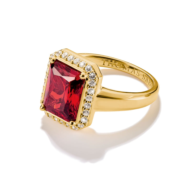 Ring with Red Octagon Stone | THOMAS SABO Australia