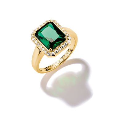 Ring with Green Octagon Stone | THOMAS SABO Australia