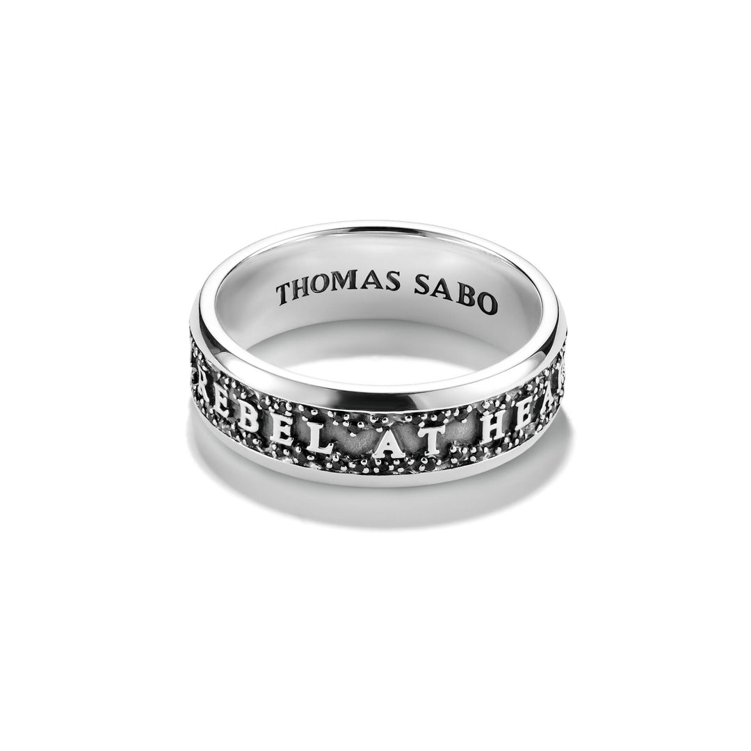 Band Ring REBEL AT HEART Lettering