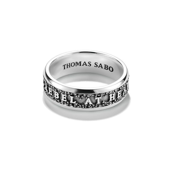 Band Ring REBEL AT HEART Lettering