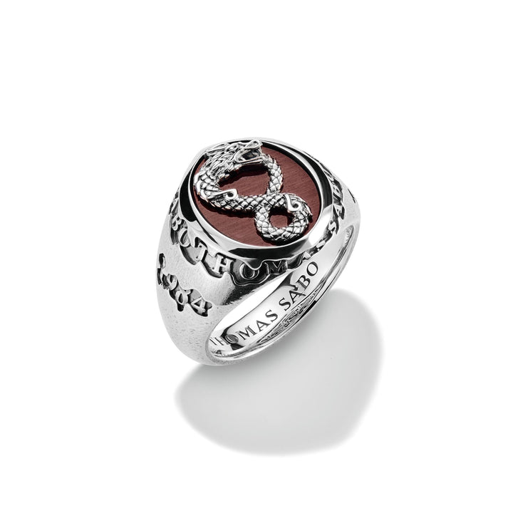 Signet Ring Dragon Red Tiger’s Eye Rebel Icons | THOMAS SABO Australia