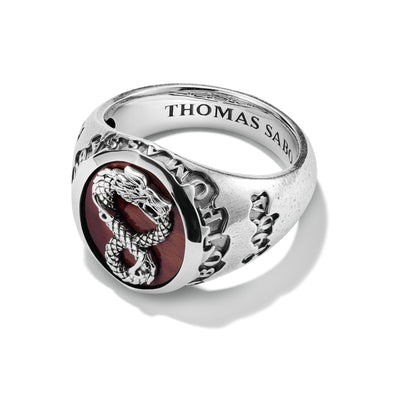 Signet Ring Dragon Red Tiger’s Eye Rebel Icons