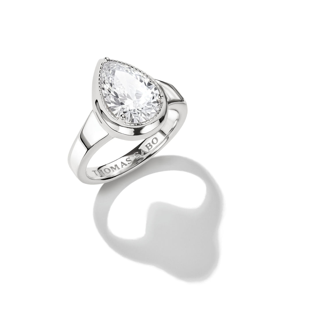 Ring with zirconia in teardrop shape | THOMAS SABO Australia