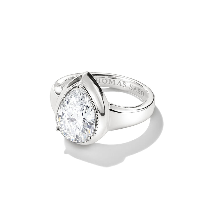 Ring with zirconia in teardrop shape | THOMAS SABO Australia