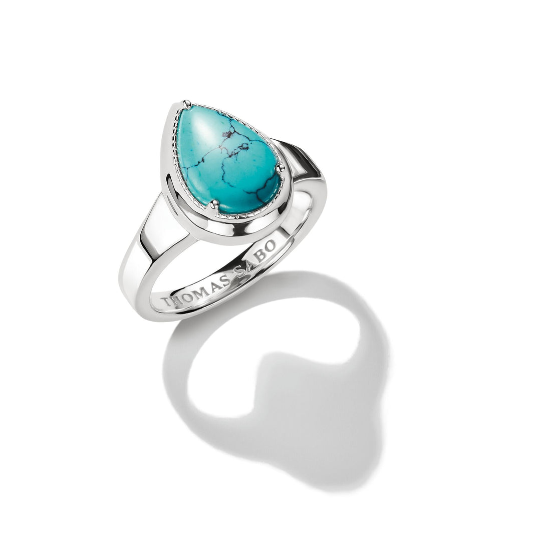 Ring with Imitation Turquoise Teardrop Stone Elyndra | THOMAS SABO Australia