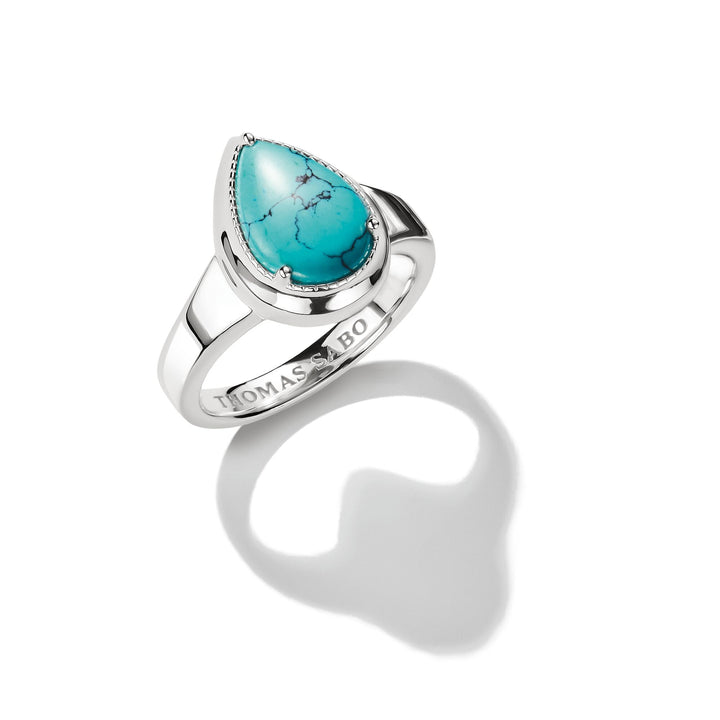 Ring with Imitation Turquoise Teardrop Stone Elyndra | THOMAS SABO Australia