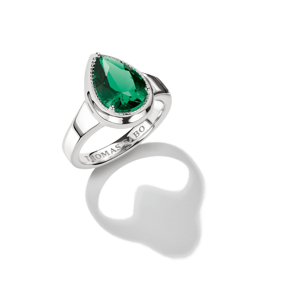 Ring with Green Teardrop Stone Elyndra | THOMAS SABO Australia