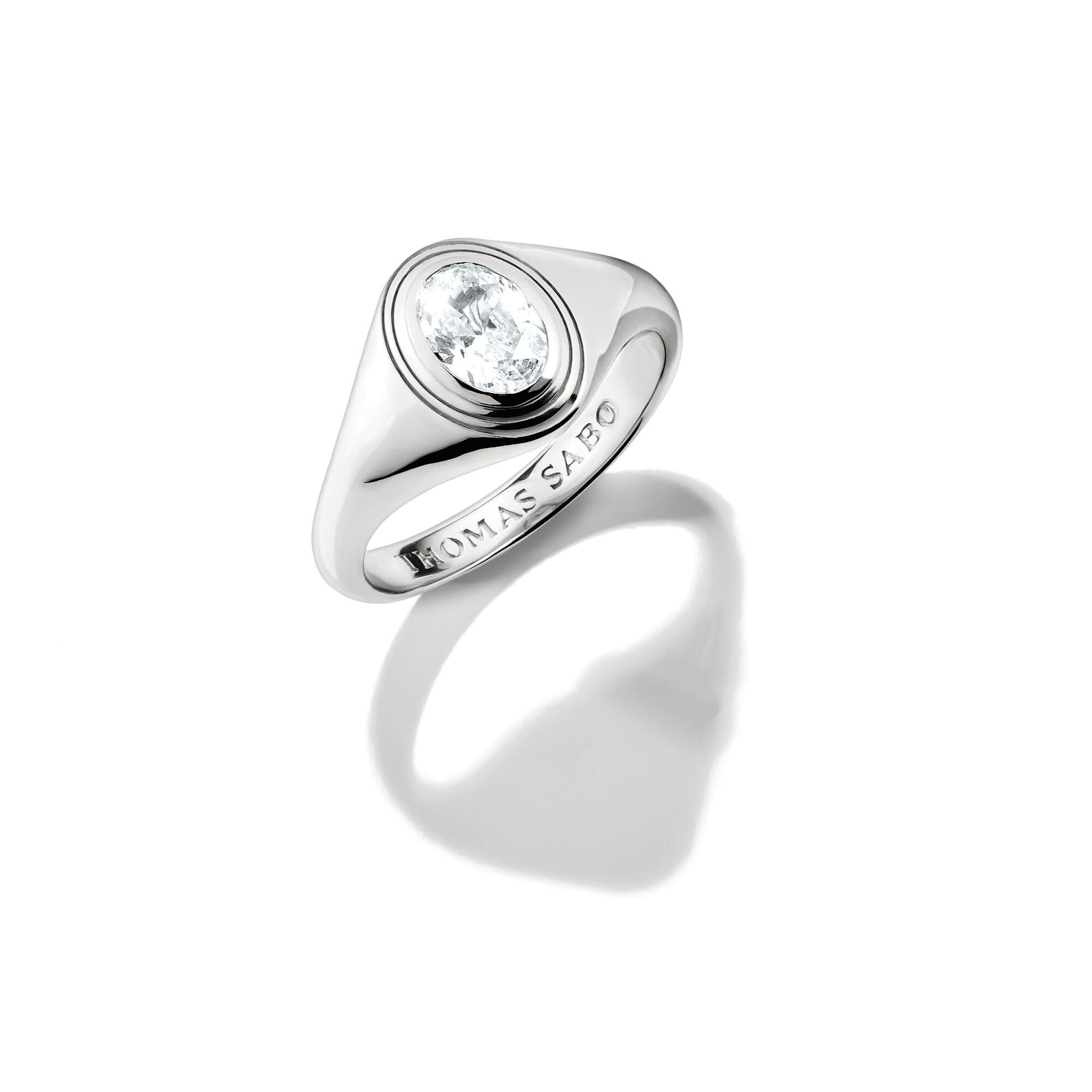 Ring with Oval White Zirconia Stone Bold Elegance | THOMAS SABO Australia